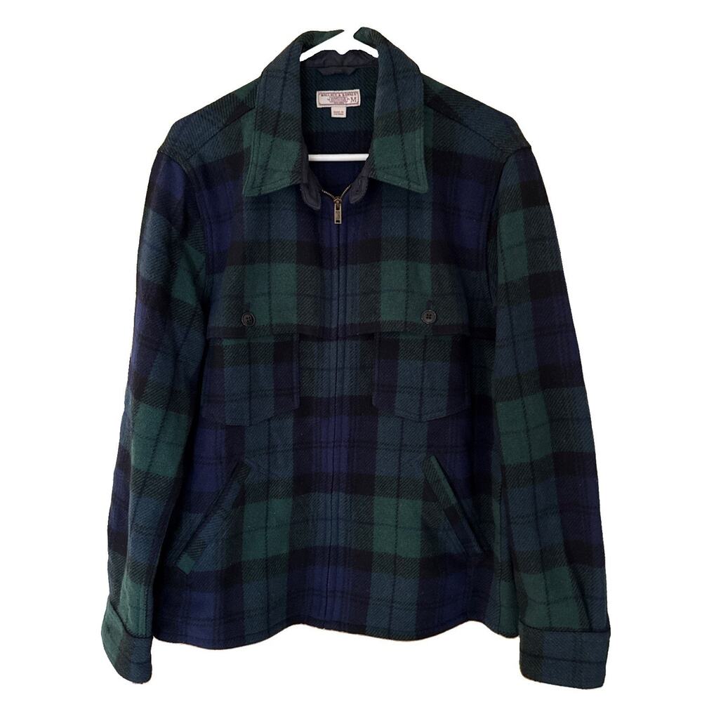 Wallace & Barnes J.Crew Checked Wool-Blend Long Sleeve Mens Sz M Plaid Jacket